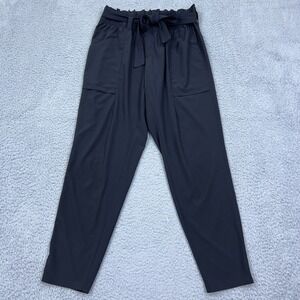 ATHLETA Black Cardiff Waist Tie Pleated Ankle Pant Size 6 Paper bag‎ Pants